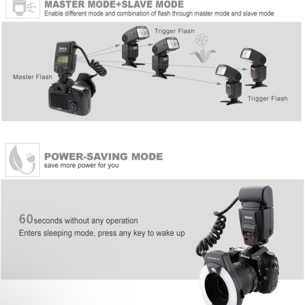 Meike iTTL TTL LED Macro Ring Flash Light for cannon like new - Picture 3 of 8